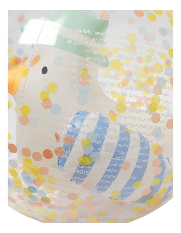 3D Inflatable Beach Ball Sammy the Seagull Blue Stripe image 4