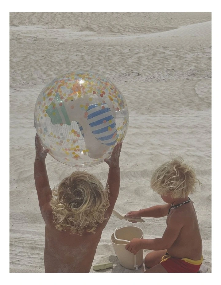 3D Inflatable Beach Ball Sammy the Seagull Blue Stripe image 7