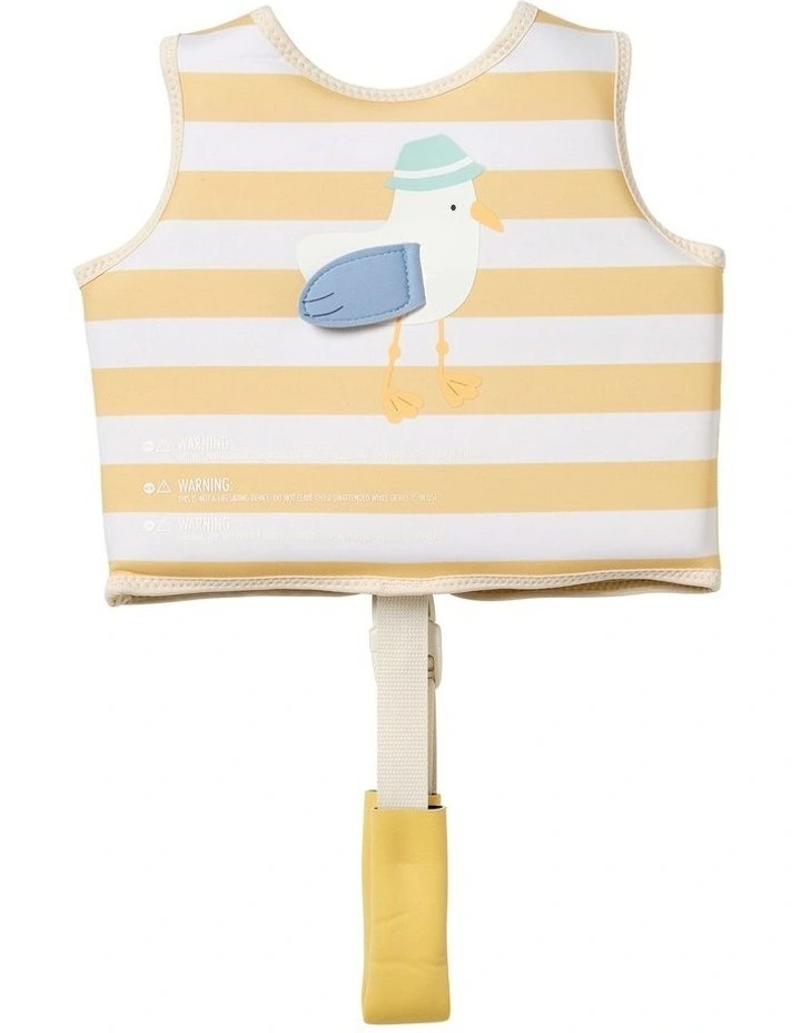 Sammy The Seagull Stripe Swim Vest (1-2 Years) in Mustard image 3
