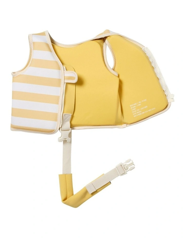 Sammy The Seagull Stripe Swim Vest (1-2 Years) in Mustard image 4
