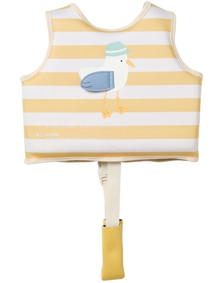 Sammy the Seagull Stripe Swim Vest (2-3 Years) in Mustard image 3