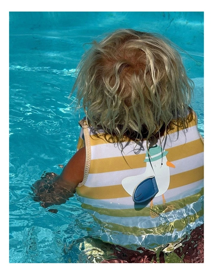 Sammy the Seagull Stripe Swim Vest (2-3 Years) in Mustard image 6
