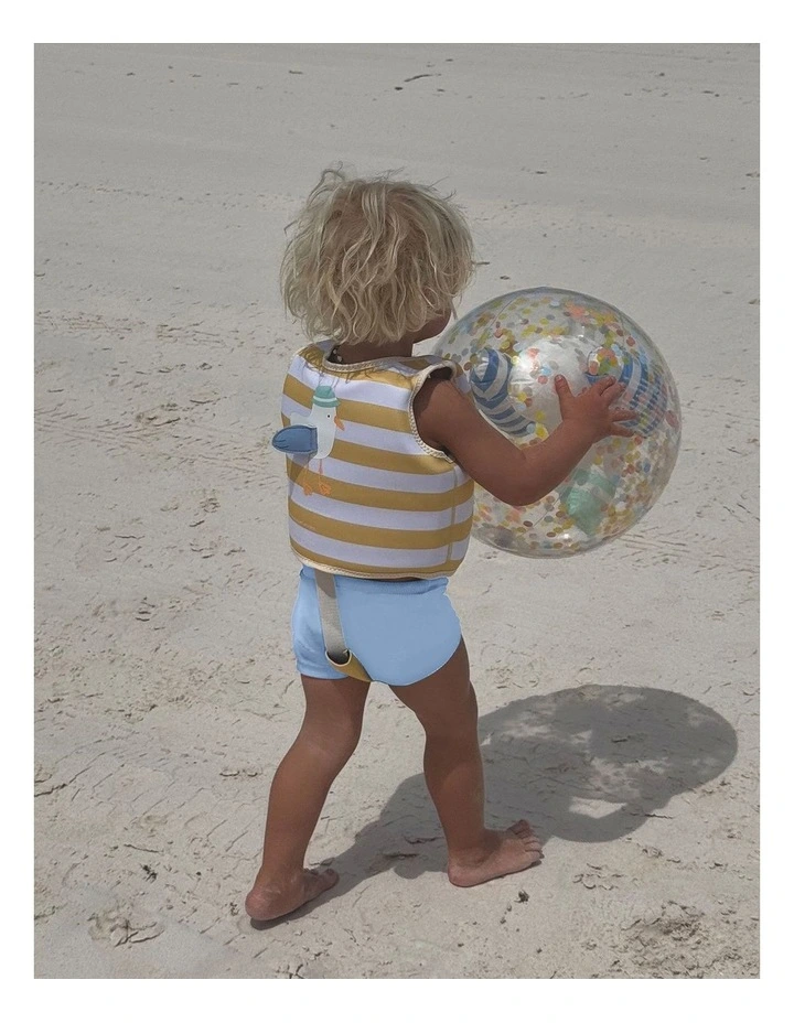 Sammy the Seagull Stripe Swim Vest (2-3 Years) in Mustard image 7
