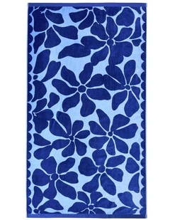 Palma Petal Australian Cotton Beach Towel in Royal Blue