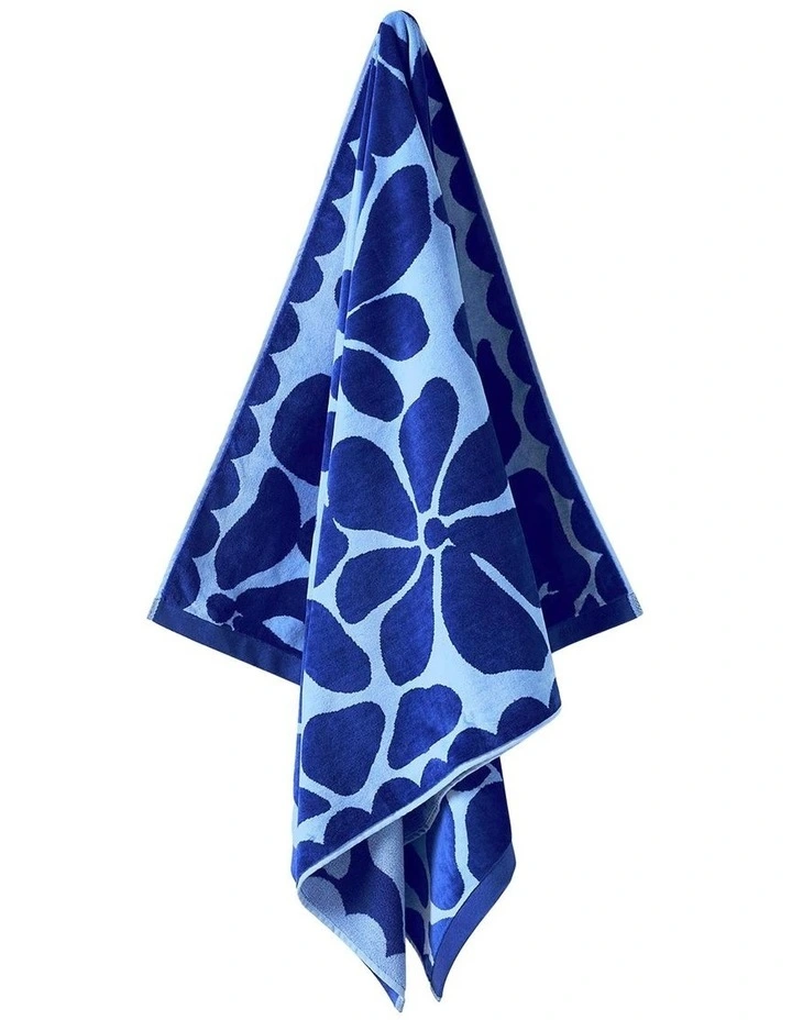 Palma Petal Australian Cotton Beach Towel in Royal Blue image 3