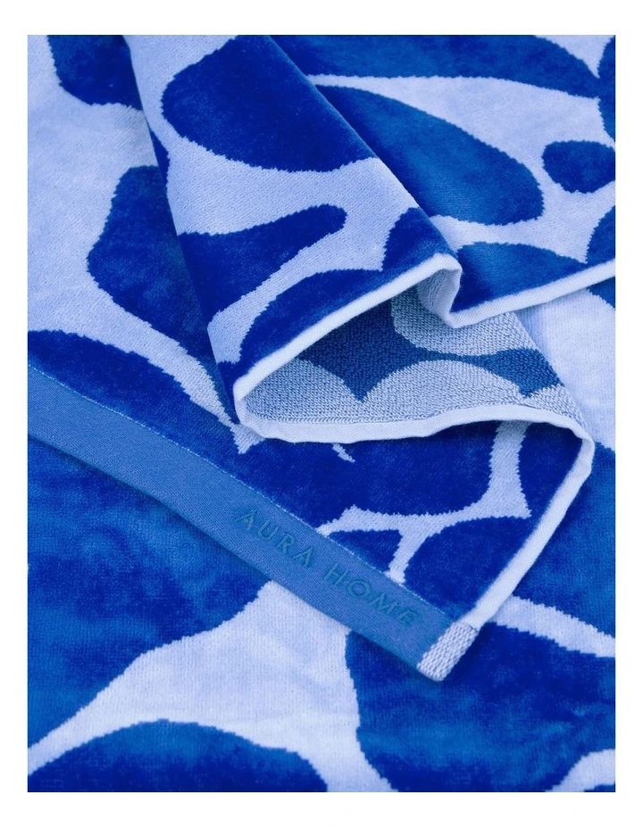 Palma Petal Australian Cotton Beach Towel in Royal Blue image 4