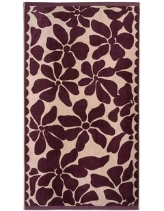 Palma Petal Australian Cotton Beach Towel in Mulberry/Shell