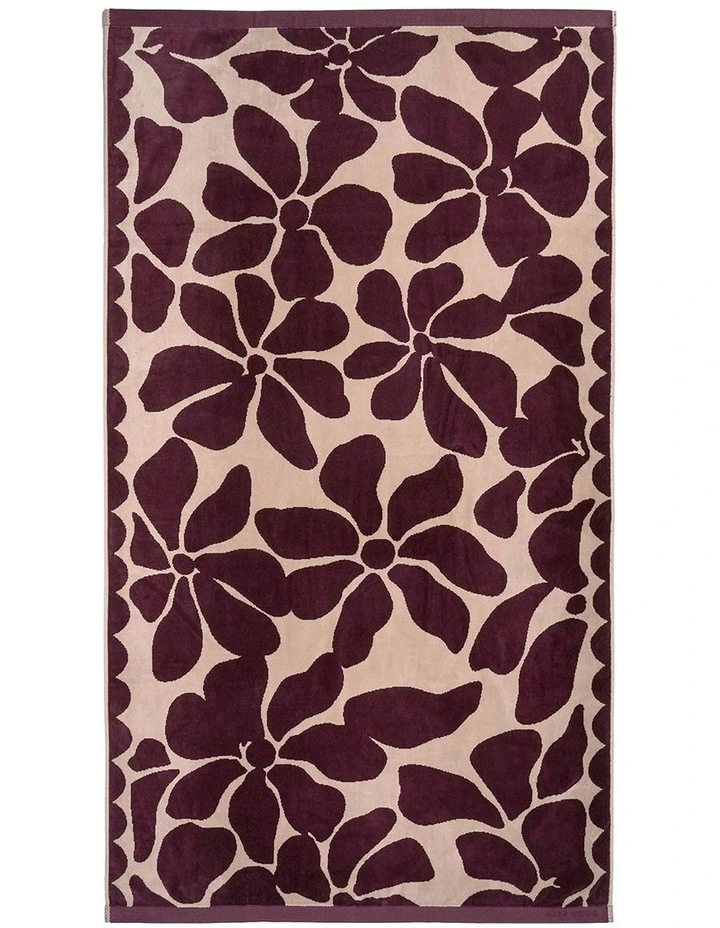 Palma Petal Australian Cotton Beach Towel in Mulberry/Shell image 1
