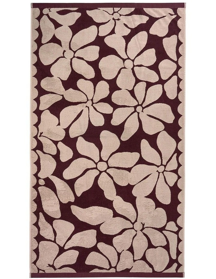 Palma Petal Australian Cotton Beach Towel in Mulberry/Shell image 2