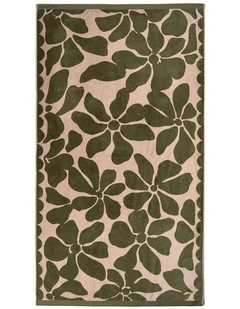 Palma Petal Australian Cotton Beach Towel in Caper/Shell