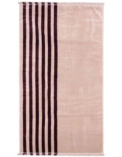 Palma Stripe Australian Cotton Beach Towel in Mulberry/Shell