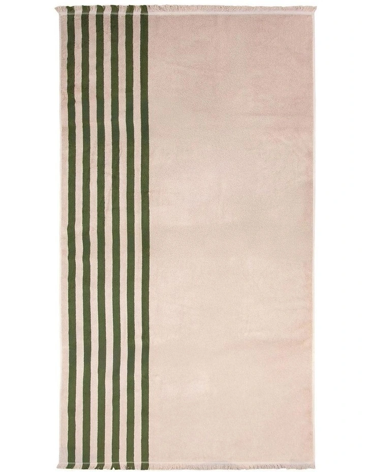 Palma Stripe Australian Cotton Beach Towel in Caper/Shell image 2