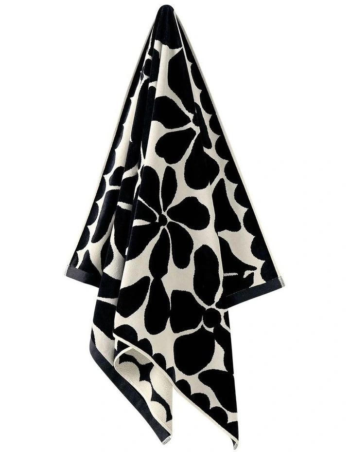 Palma Petal Australian Cotton Beach Towel in Black/Sand image 3