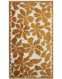Palma Petal Australian Cotton Beach Towel in Bronze/Sand
