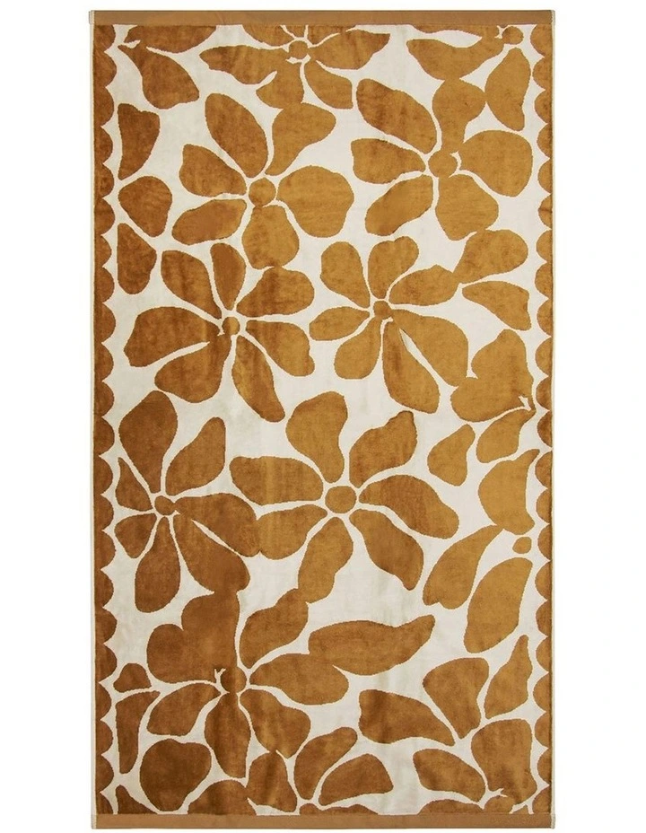Palma Petal Australian Cotton Beach Towel in Bronze/Sand image 1