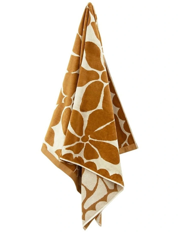Palma Petal Australian Cotton Beach Towel in Bronze/Sand image 2