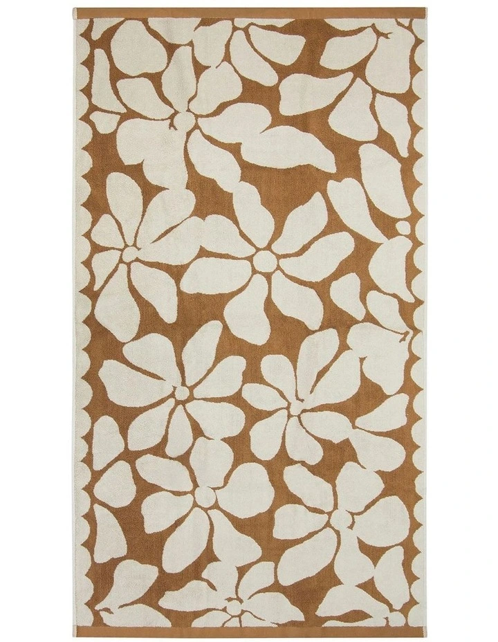 Palma Petal Australian Cotton Beach Towel in Bronze/Sand image 3