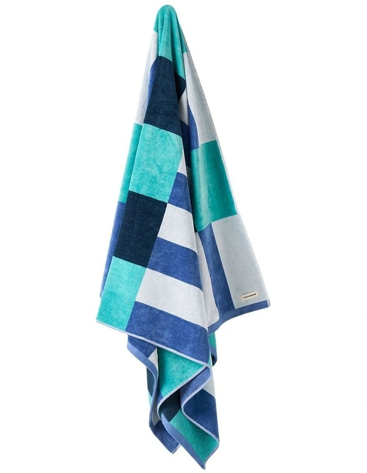 Square Beach Towel in Blue image 3