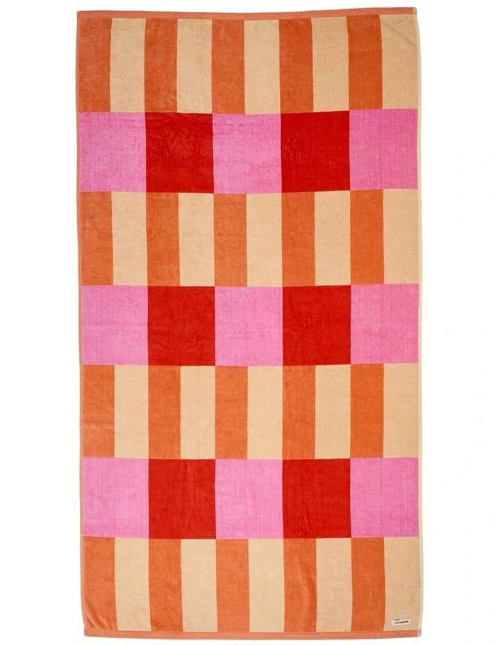 Square Beach Towel in Pink image 1