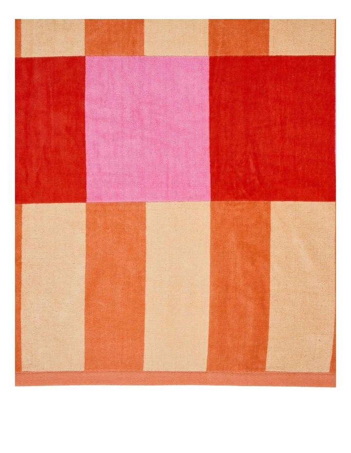 Square Beach Towel in Pink image 2