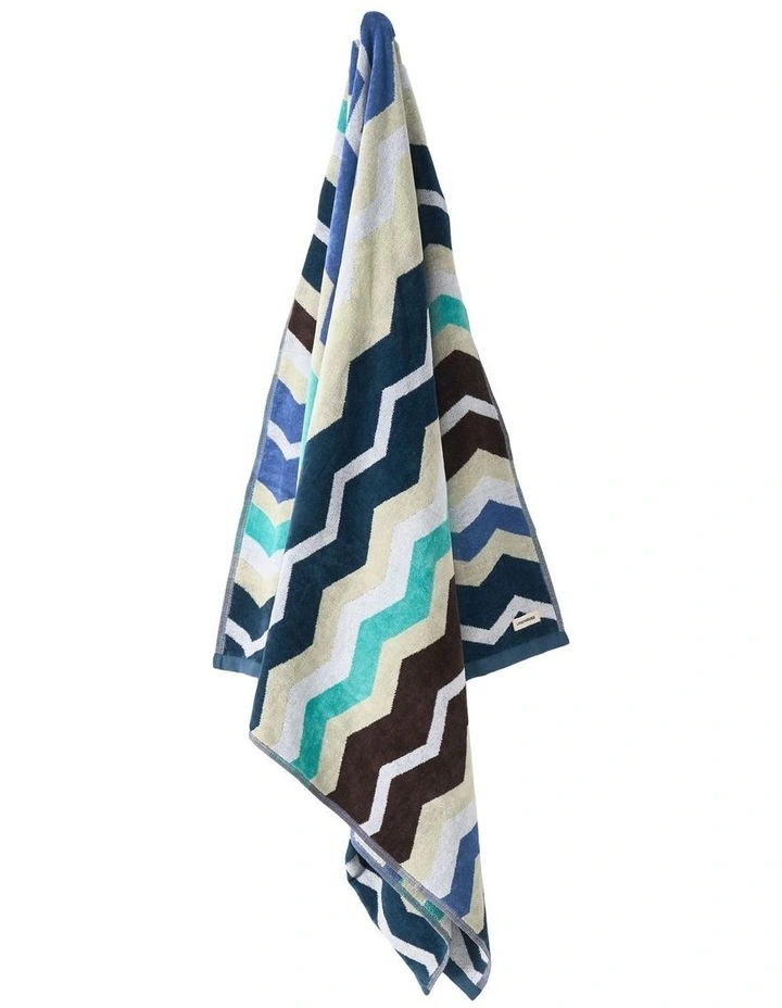 Chevron Beach Towel in Blue image 3