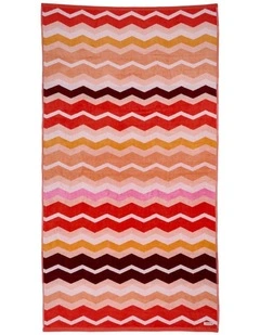 Chevron Beach Towel in Coral