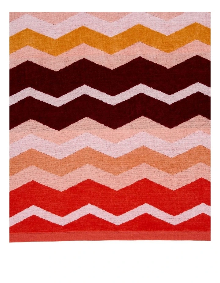 Chevron Beach Towel in Coral image 2