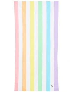 Summer Stripes Beach Towel: Unicorn Waves