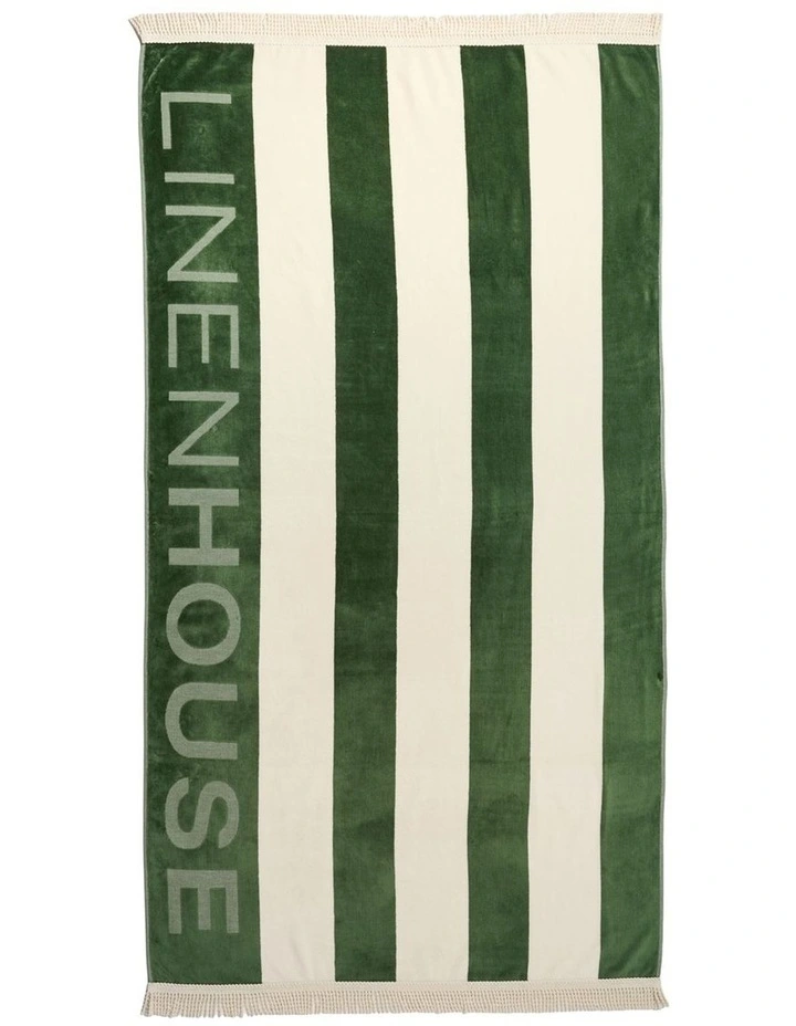 LH Logo Beach Towel In Olive image 1