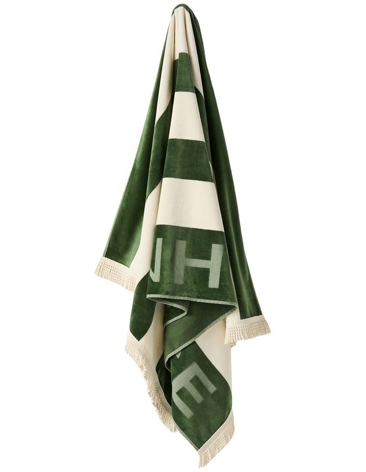 LH Logo Beach Towel In Olive image 2