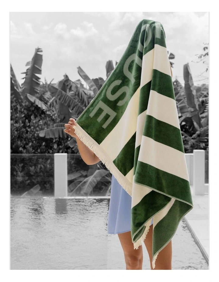LH Logo Beach Towel In Olive image 4