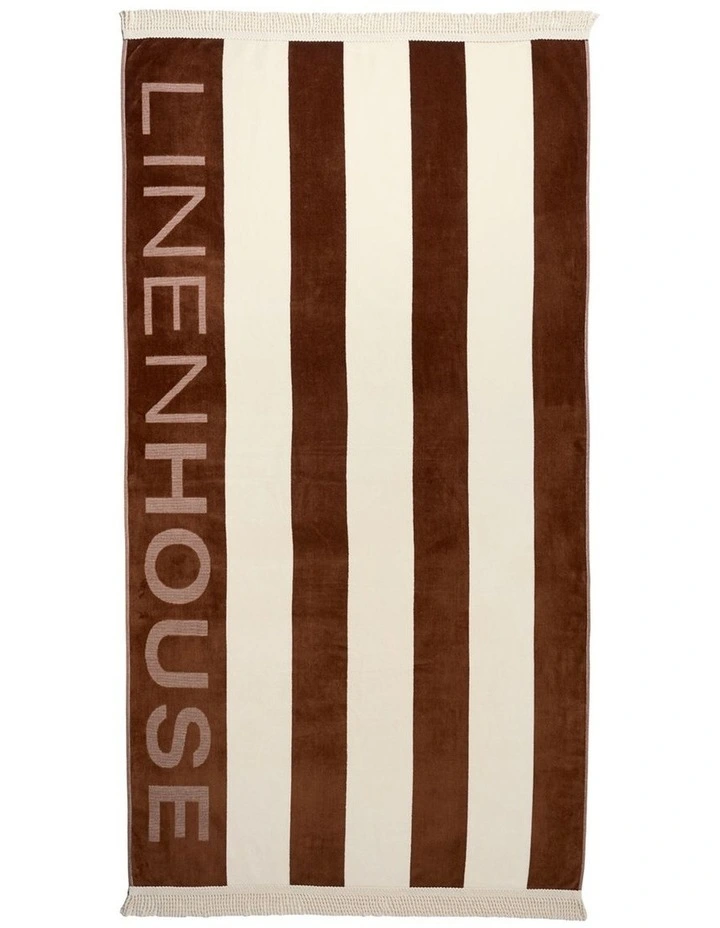LH Logo Beach Towel In Chocolate image 1