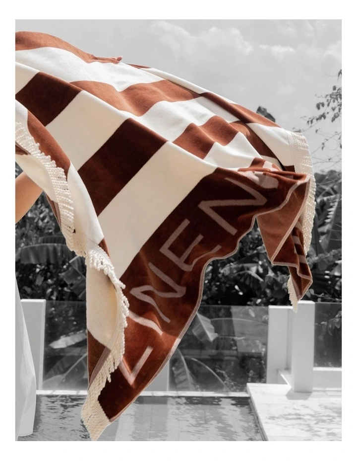 LH Logo Beach Towel In Chocolate image 4