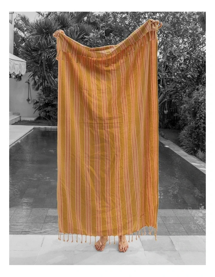 Terrigal Hammam Towel In Mustard image 2