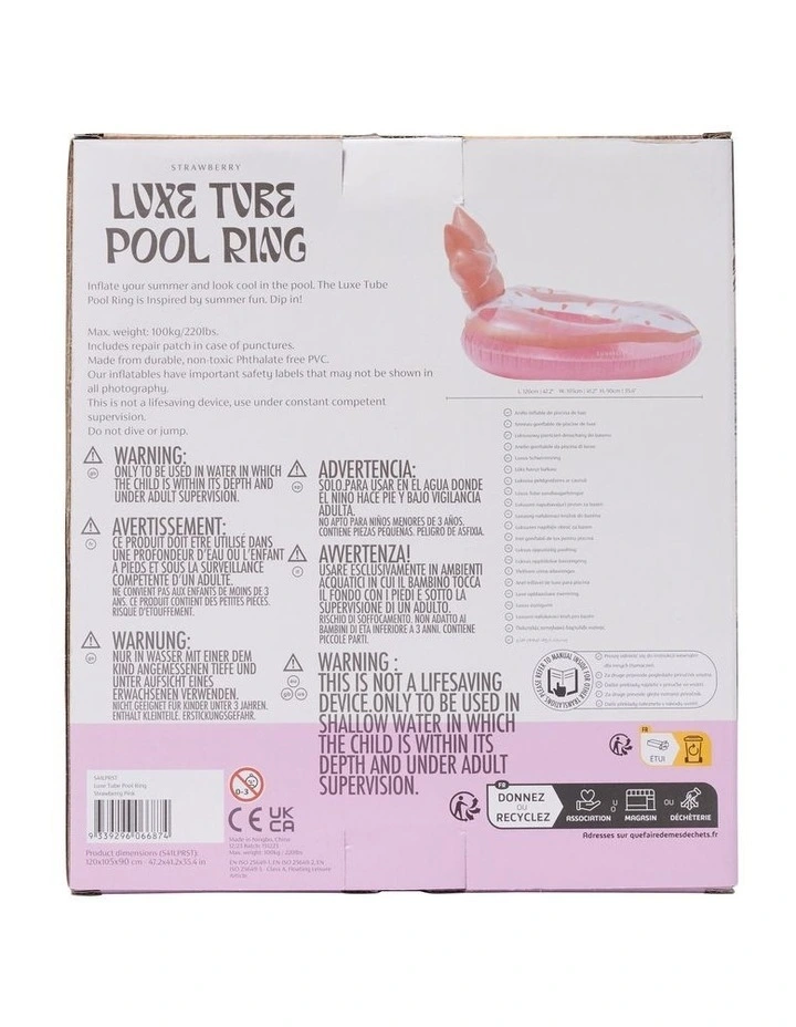 Luxe Tube Pool Ring in Strawberry image 4