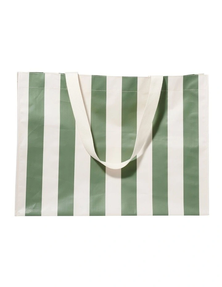 Carryall Beach Bag The Vacay in Olive Stripe image 3