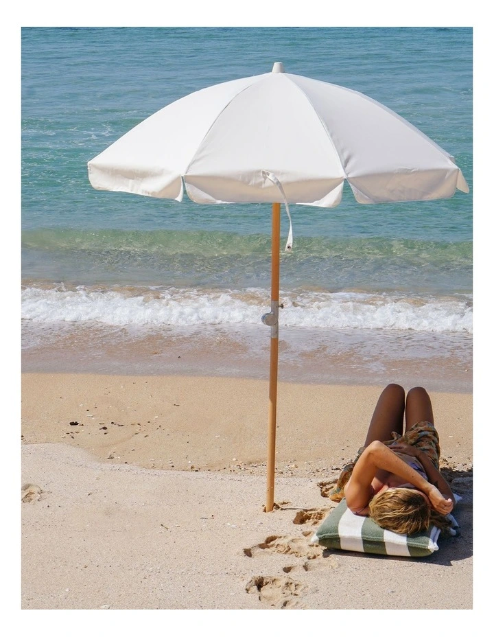 Luxe Beach Umbrella in Cream image 2