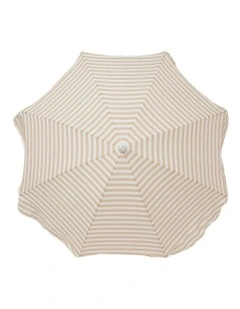 Luxe Beach Umbrella in Butternut Stripe