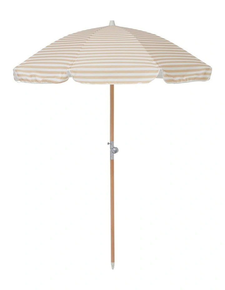Luxe Beach Umbrella in Butternut Stripe image 3