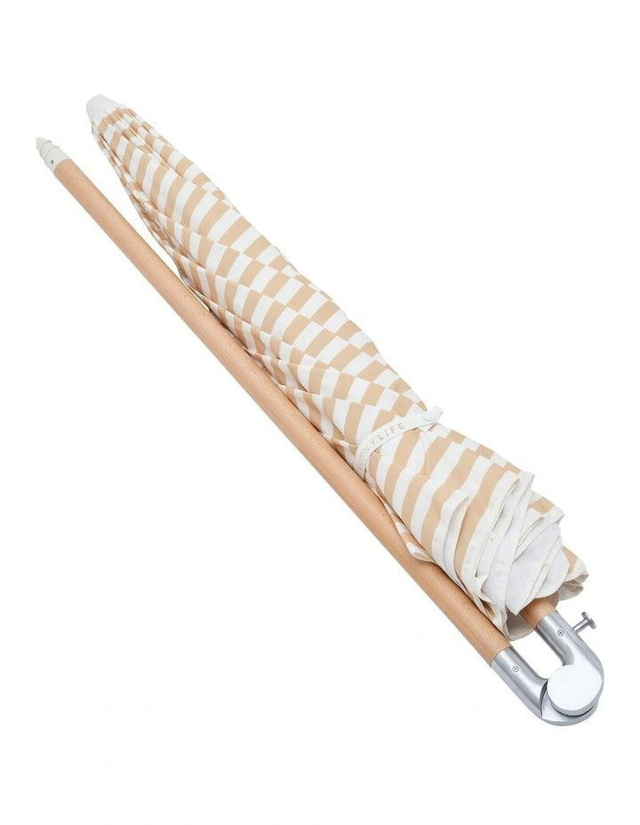 Luxe Beach Umbrella in Butternut Stripe image 6