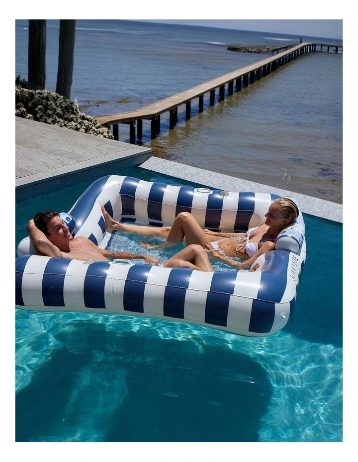 Deluxe Twin Hammock Le Weekend Inflatable in Navy/White image 2