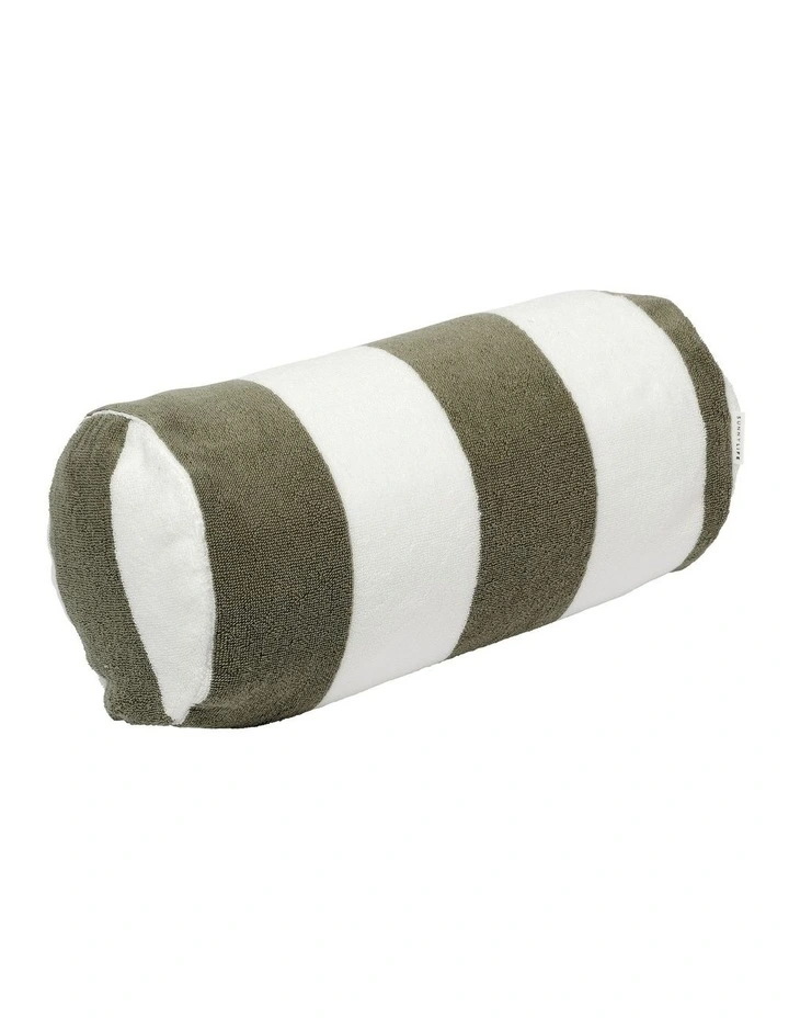 The Vacay Inflatable Beach Pillow in Olive Stripe image 1