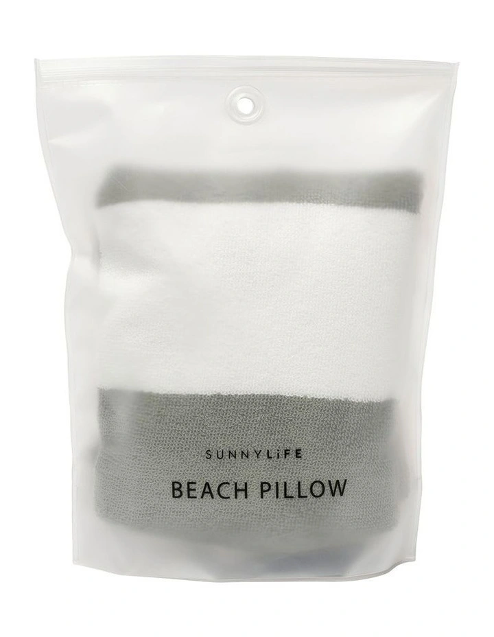The Vacay Inflatable Beach Pillow in Olive Stripe image 3