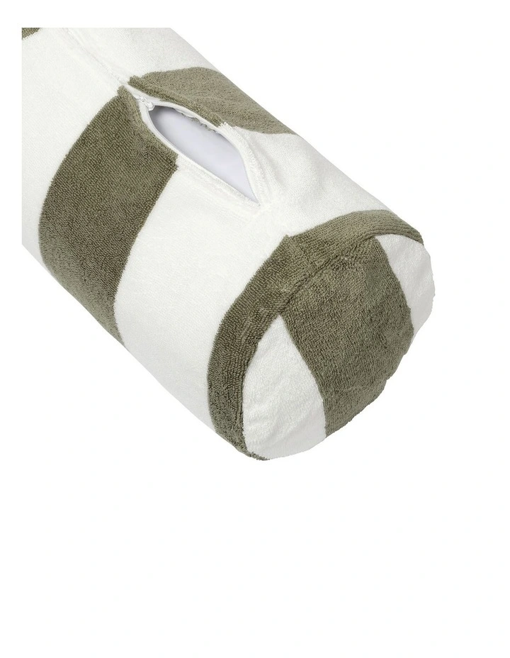The Vacay Inflatable Beach Pillow in Olive Stripe image 4