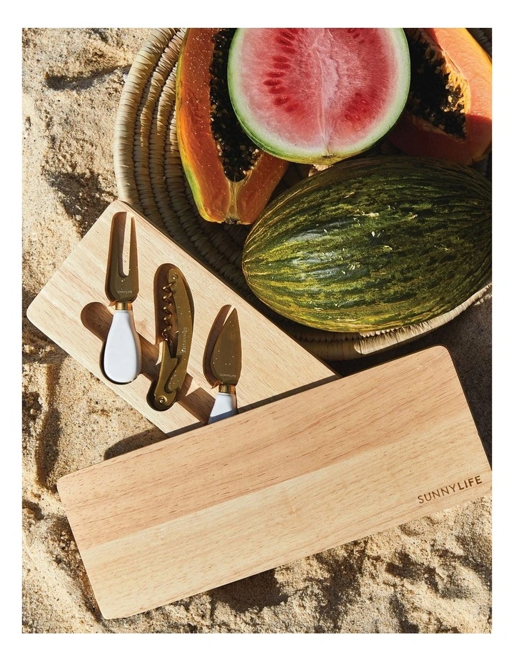 Le Weekend Travel Cheese Board Set in Natural image 2
