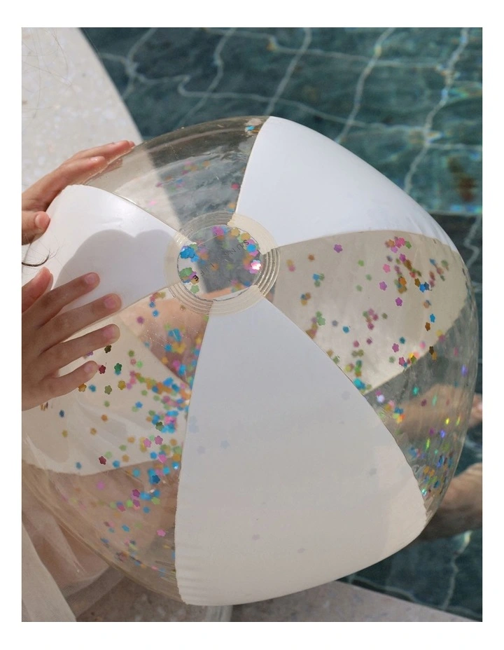 Inflatable Beach Ball in Cotton Candy Glitter image 2