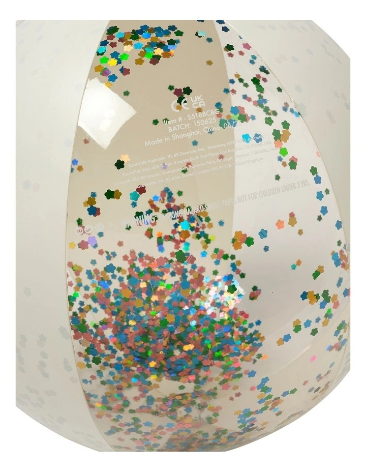 Inflatable Beach Ball in Cotton Candy Glitter image 3