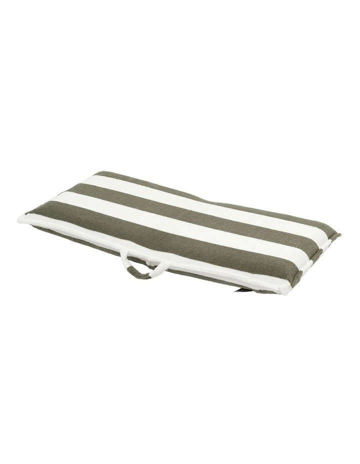 The Vacay Terry Travel Lounger in Olive Stripe image 3