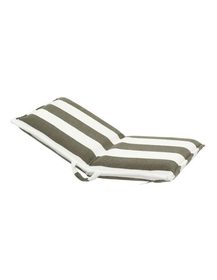 The Vacay Terry Travel Lounger in Olive Stripe image 4