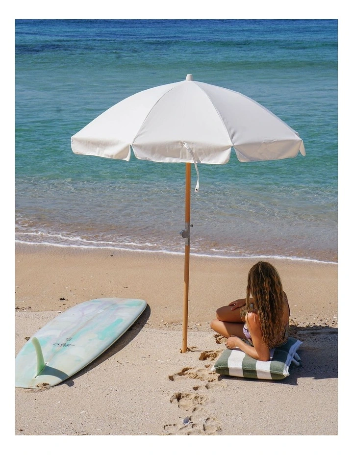 The Vacay Terry Travel Lounger in Olive Stripe image 7